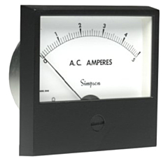 Simpson Electric Century Style Analog Panel Meter - AC Ammeters